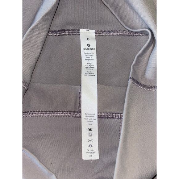 Lululemon Wunder Under Light Gray Pant High Rise Tech Mesh Leggings Size 8 - Picture 7 of 8
